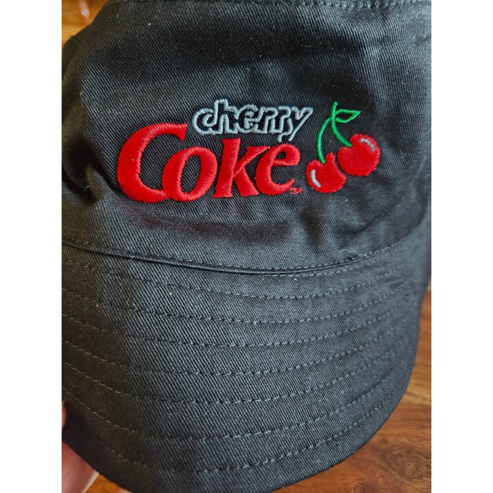 Hot Topic Reversible Cherry Coke Bucket Hat Black Cherries NWT Unisex Men Woman
